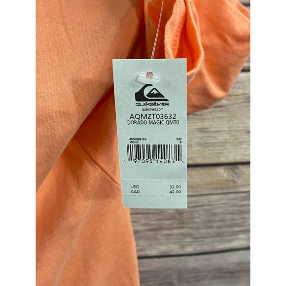 NWT Quiksilver Men's Small Orange T Shirt Waterman Collection Mahi Mahi - Picture 3 of 10